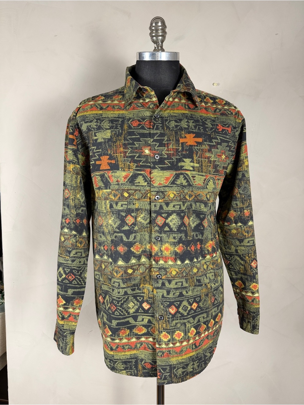 Vintage The Territory Ahead Men's Southwestern Geometric Print Shirt Medium 90s